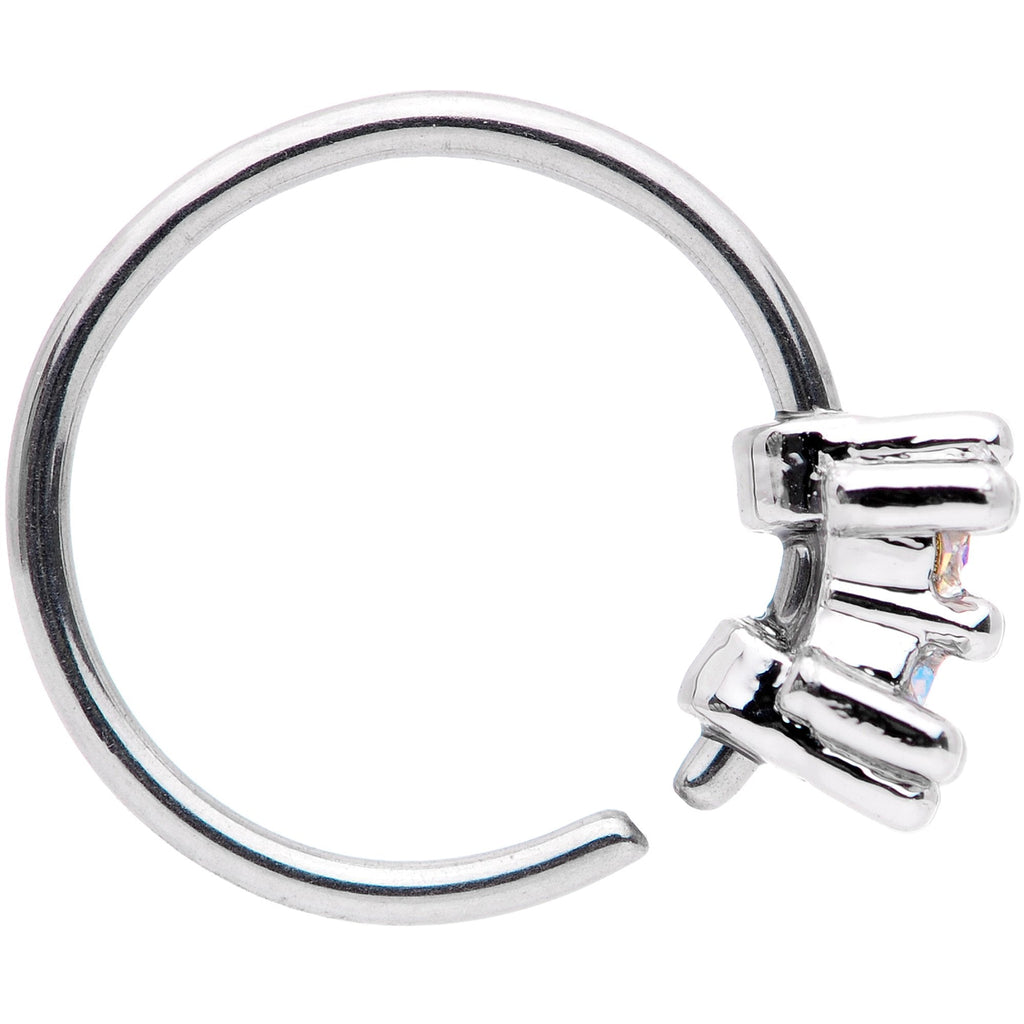 20G 5/16 Aurora Gem Duo Petite Nose Hoop