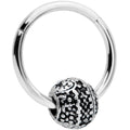 16G 3/8 Tiny Texture Pattern Bead Hinged Segment Ring