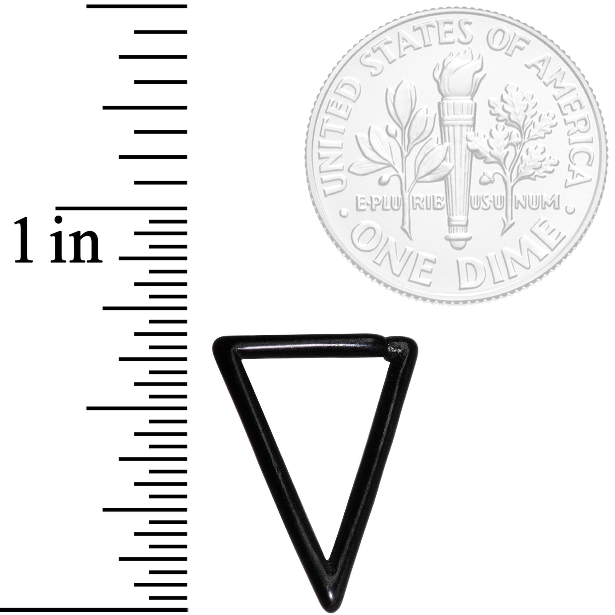 16G 5/16 Black Geometric Triangle Closure Ring