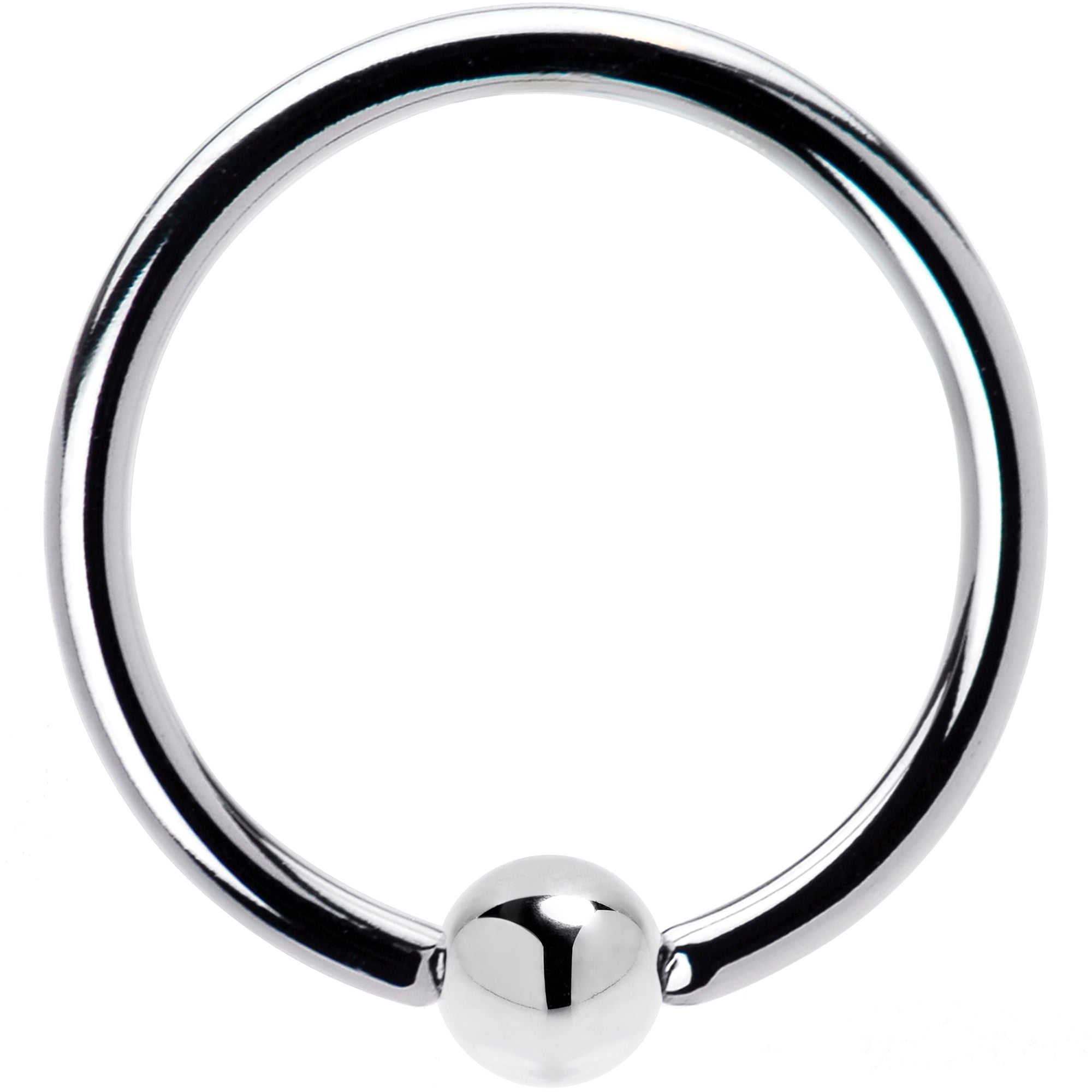 16G 1/2 Solid 14K White Gold BCR Captive Ring