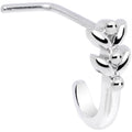 20G Twin Tulips Flower Faux Hoop L Shaped Nose Ring