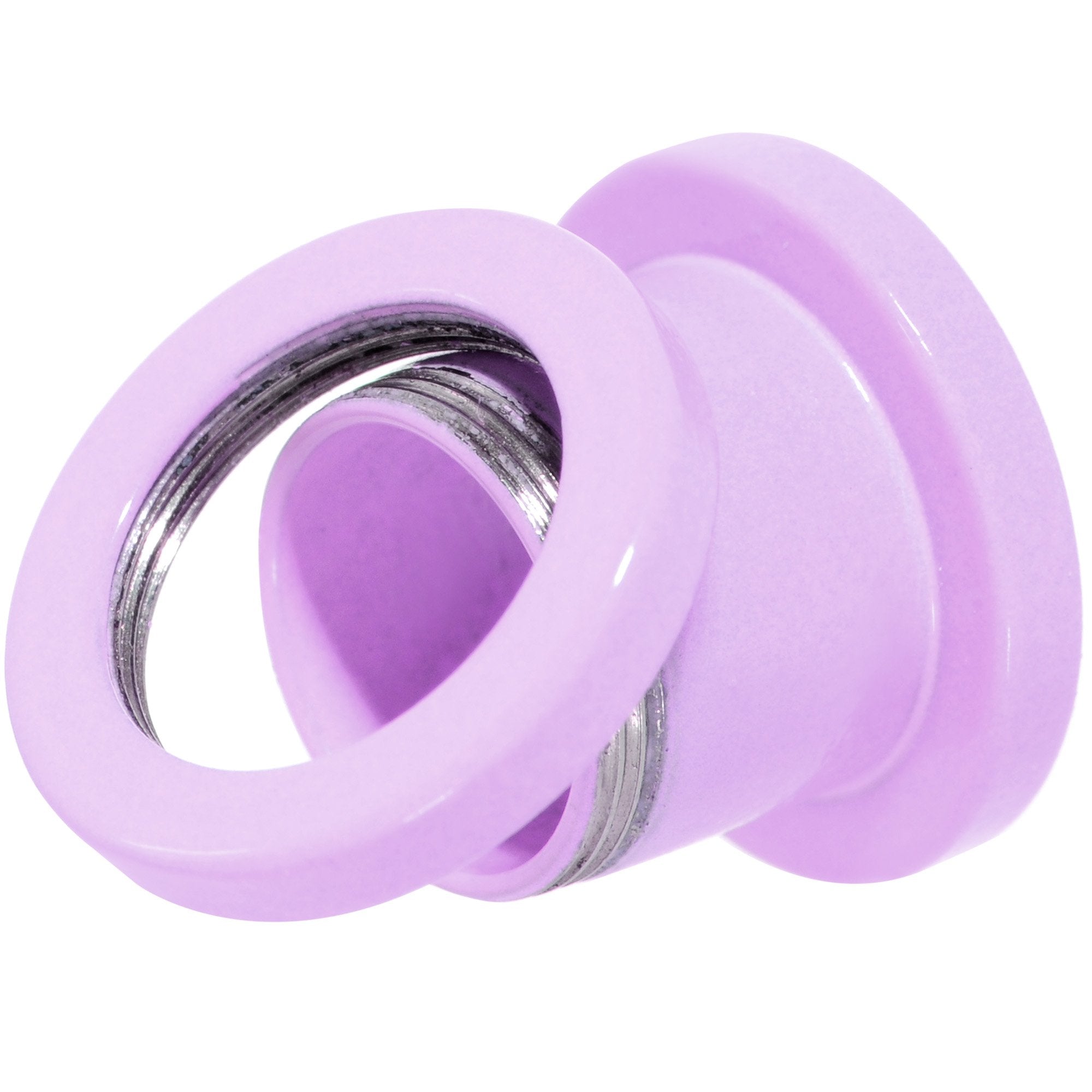 Sweet Pastel Purple Screw Fit Tunnel Plug Set 16G to 19mm