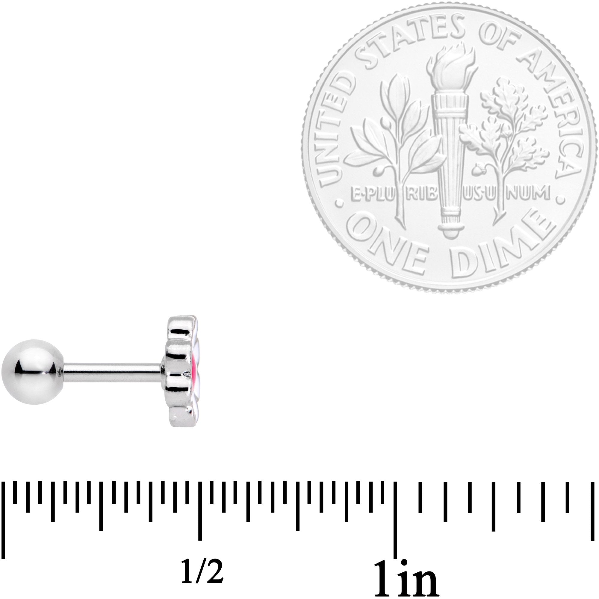 16G 1/4 Sweet Spring Easter Flower Cartilage Tragus Earring