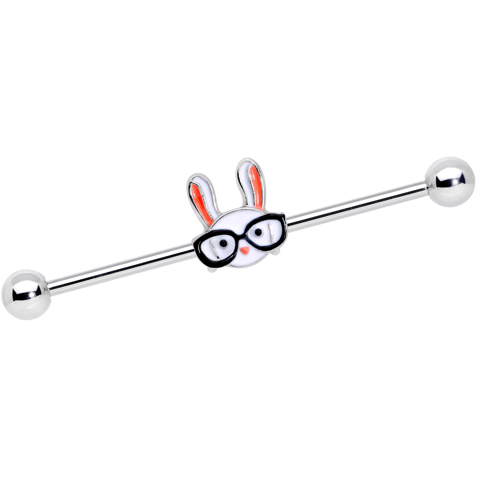 14G Nerdy Easter Bunny Industrial Barbell 38mm