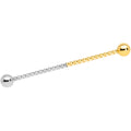 14G Gold Tone Steel Two Tone Twisted Industrial Barbell 38mm
