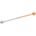 14G Rose Gold Tone Steel Two Tone Twisted Industrial Barbell 38mm