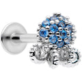 16G 5/16 Blue CZ Gem Ocean Jellyfish Labret Monroe Tragus