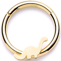 16G 3/8 Gold Tone Tiny Dinosaur Hinged Segment Ring