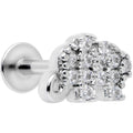 16G 5/16 Clear CZ Gem Lucky Elephant Labret Moroe Tragus