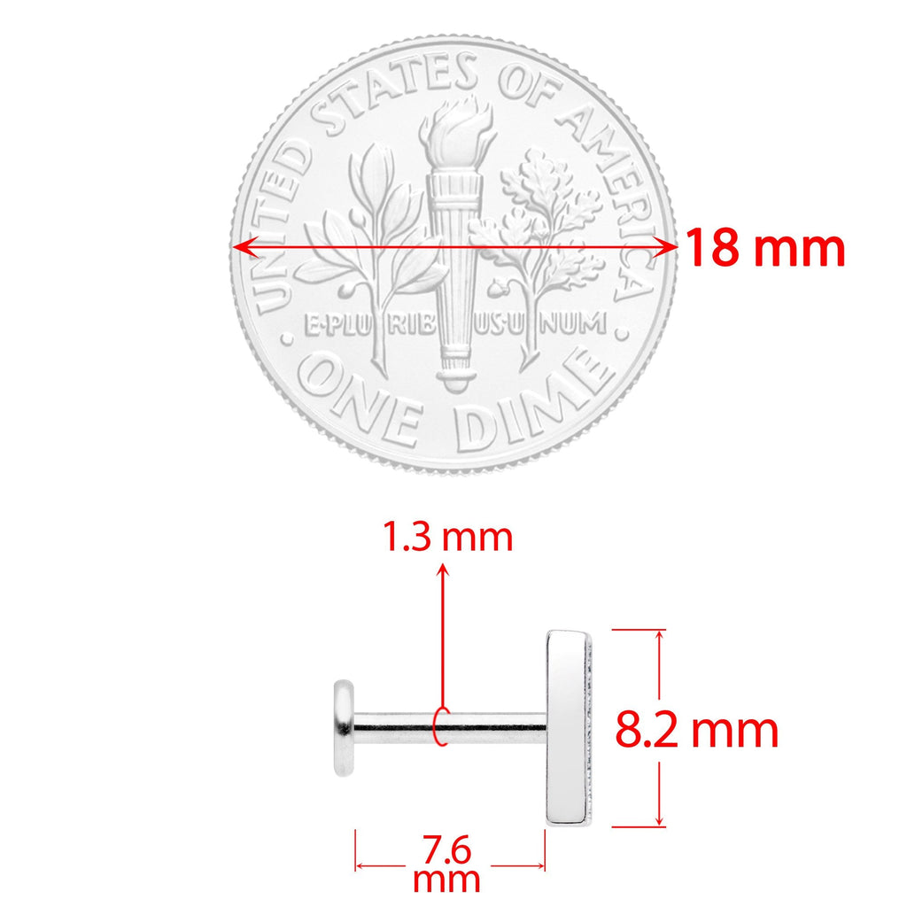 16G 5/16 Clear Black CZ Bar Internally Threaded Labret Set of 3