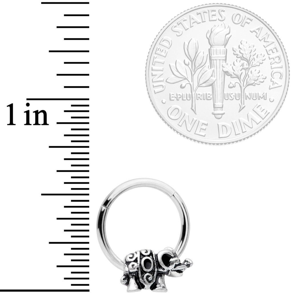 16G 3/8 Festive Elephant Hinged Segment Ring