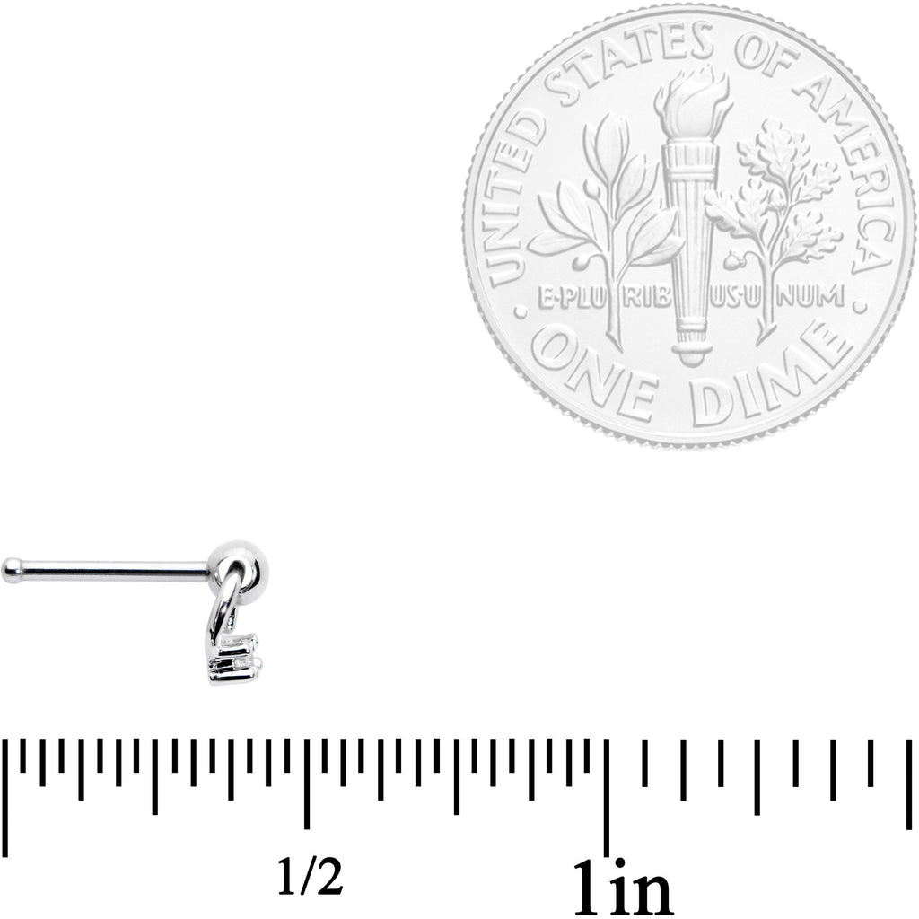 20G 1/4 Clear CZ Duo Dangle Nose Bone