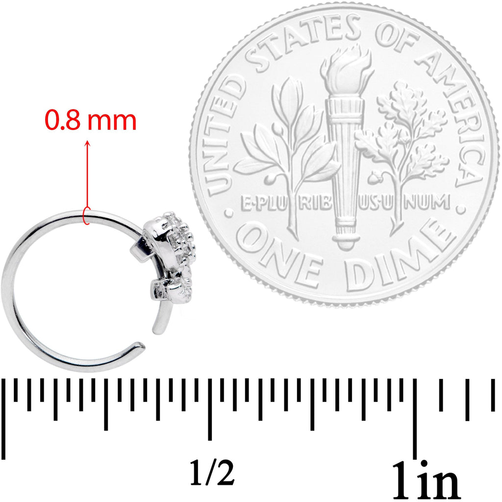 20G 5/16 Clear CZ Elegant Elephant Nose Hoop