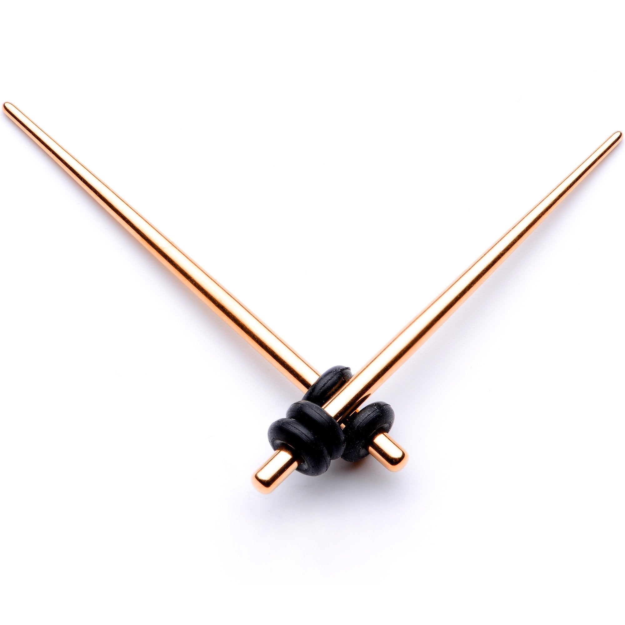 Rose Gold Tone Anodized Straight Taper Set Available in Sizes  14G to 00G