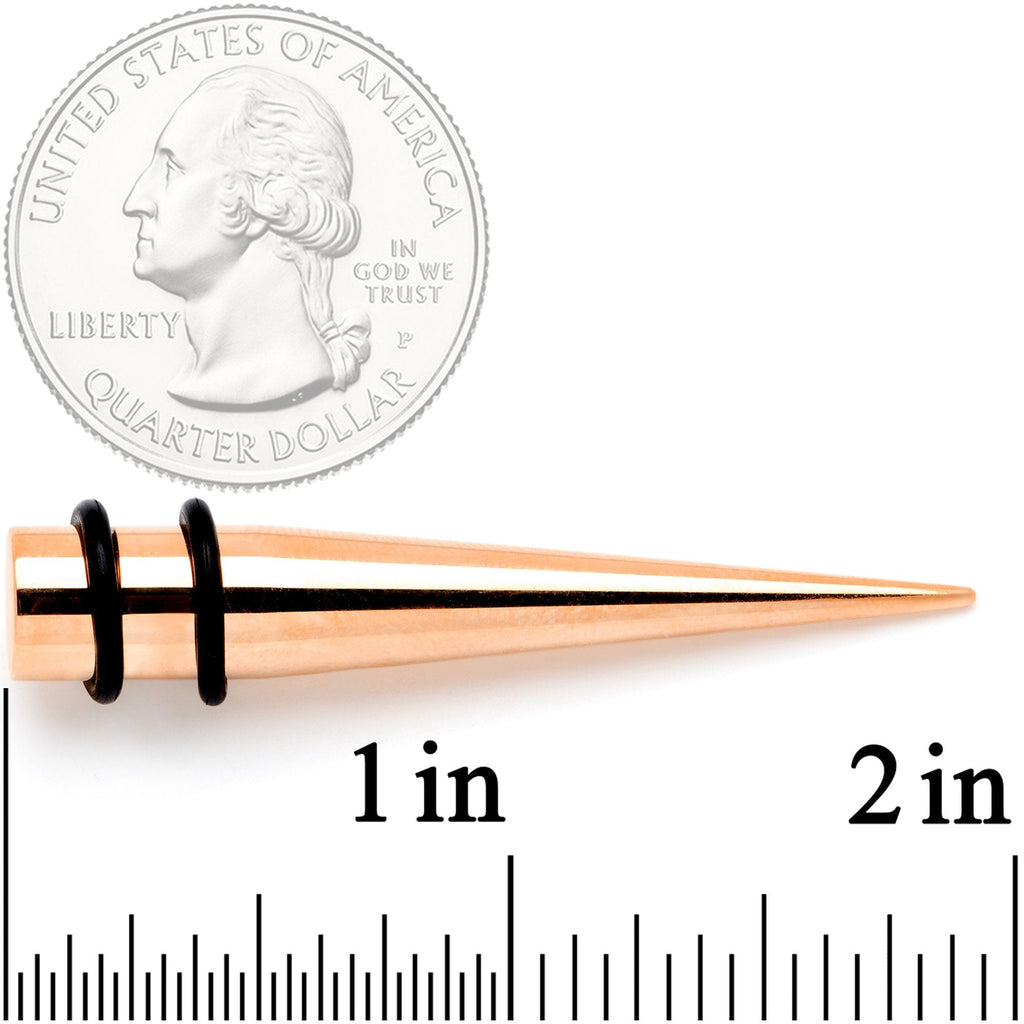 Rose Gold Tone Anodized Straight Taper Set Available in Sizes  14G to 00G