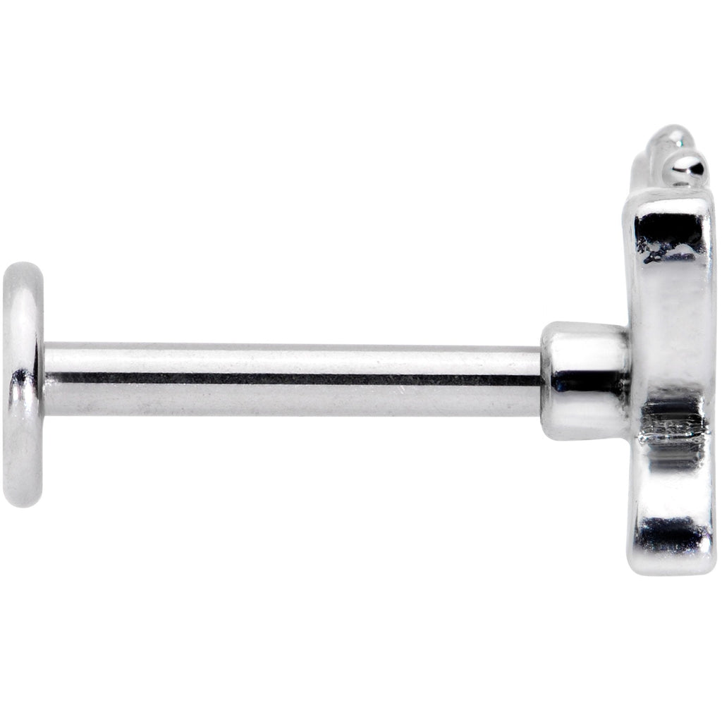 16G 5/16 Clear CZ Gem Spring Butterfly Labret Monroe Tragus
