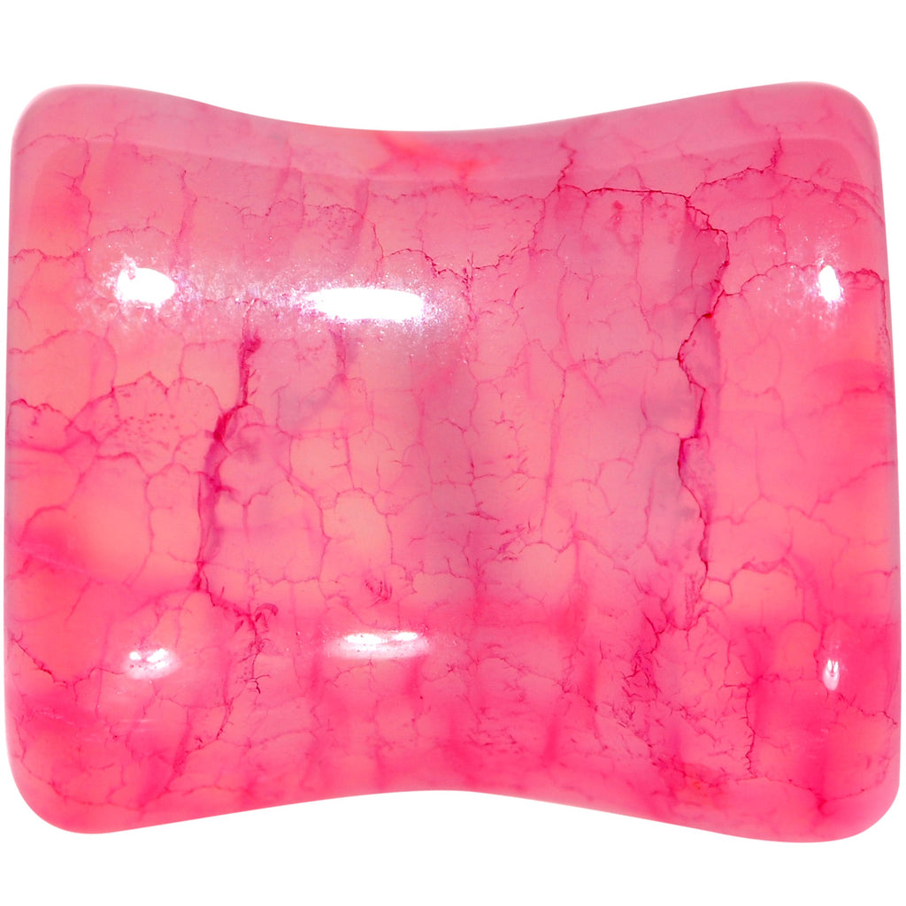 Red Agate Stone Saddle Plug Set Available in Sizes 0G to 25mm