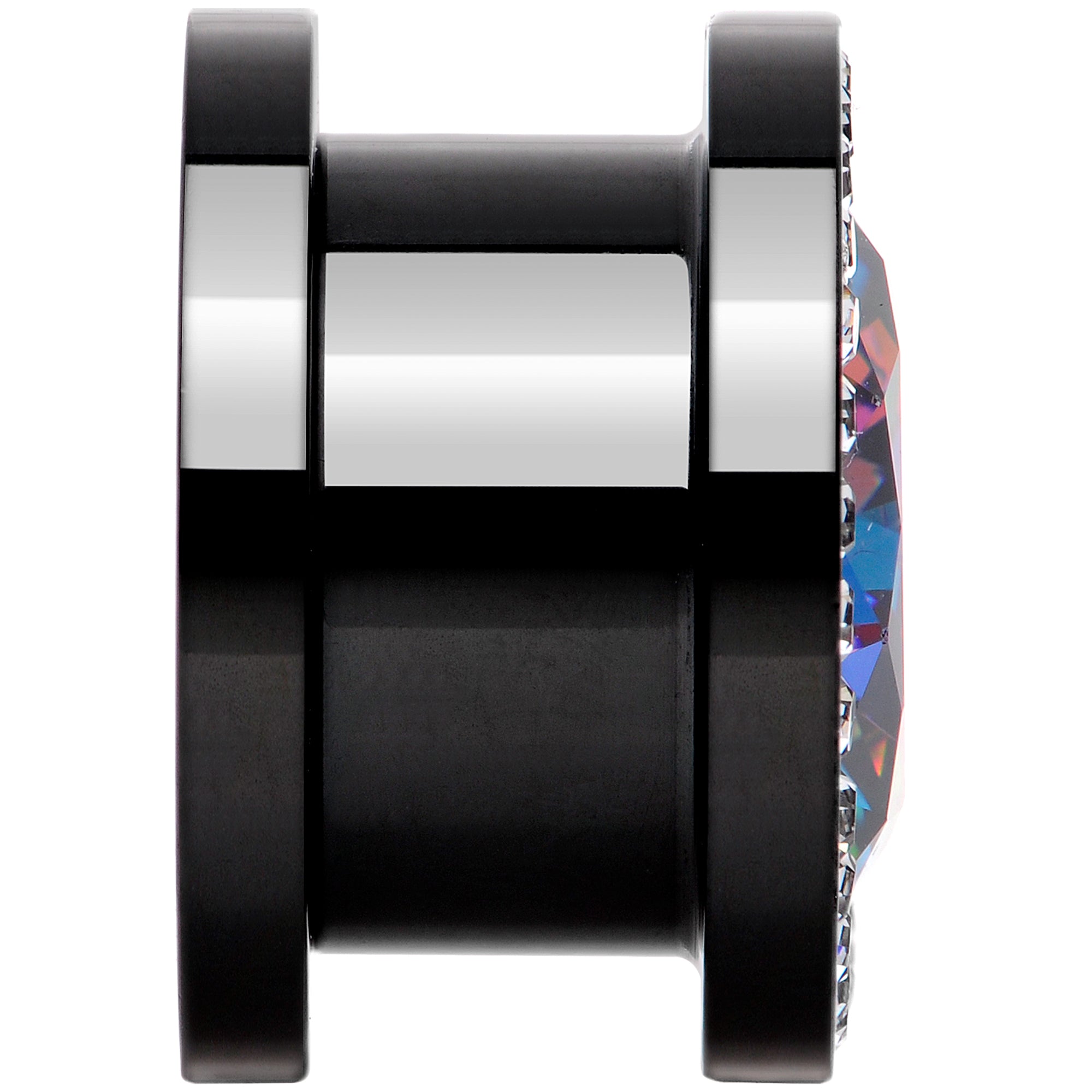 Vitrail Clear CZ Gem Black Hypnotic Screw Fit Plug Set