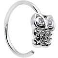 20G 5/16 Clear CZ Gem All About Owl Nose Hoop