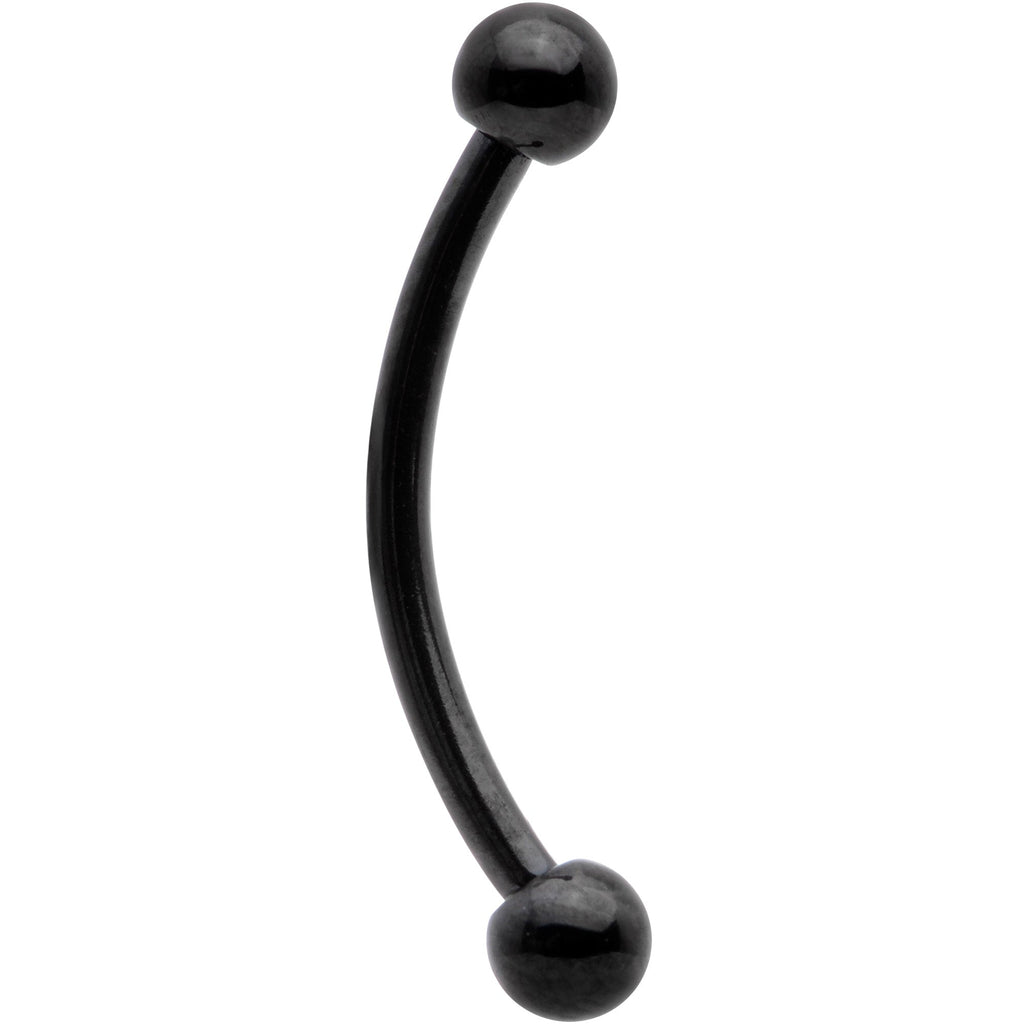 16G 1/2 Black Curved Barbell