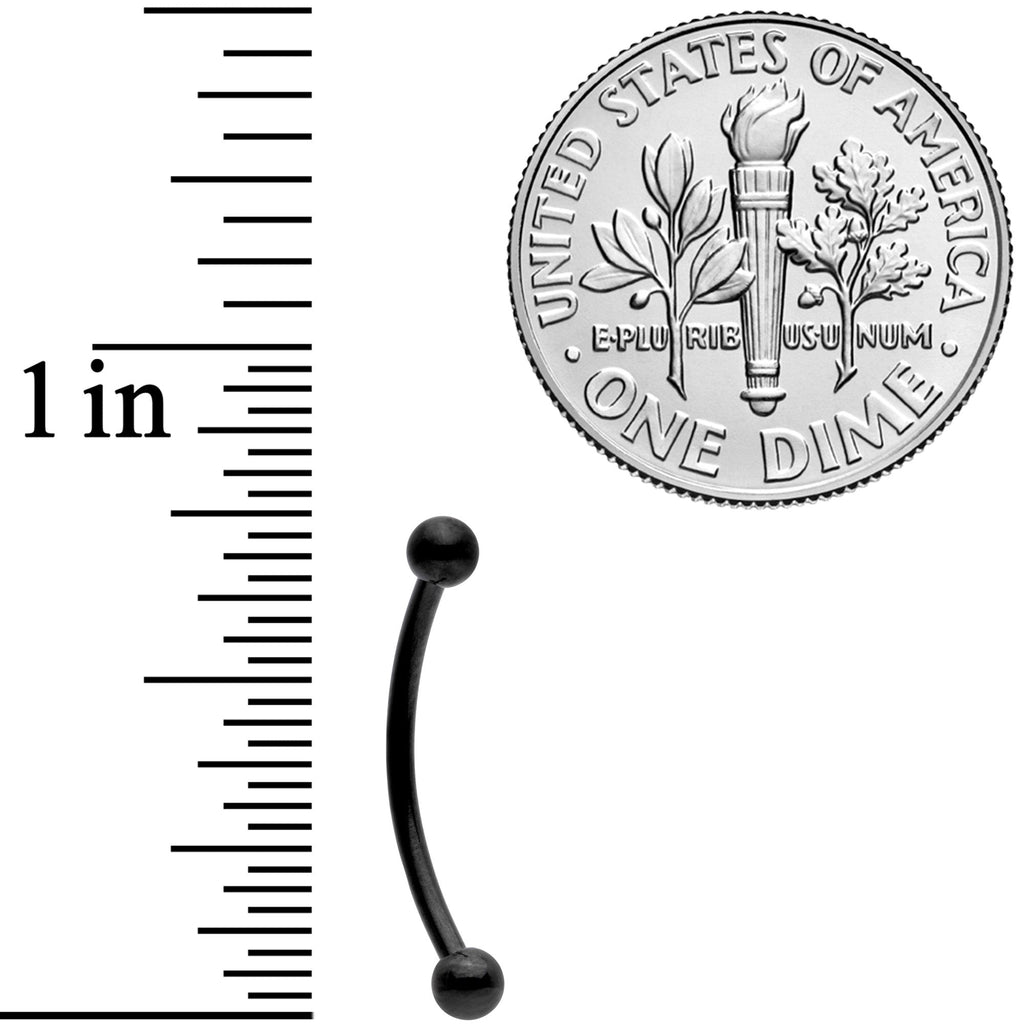 16G 9/16 Black Curved Barbell