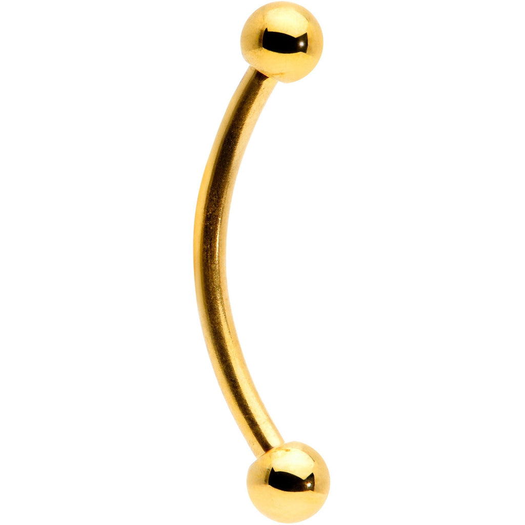 16G 9/16 Gold Tone Curved Barbell
