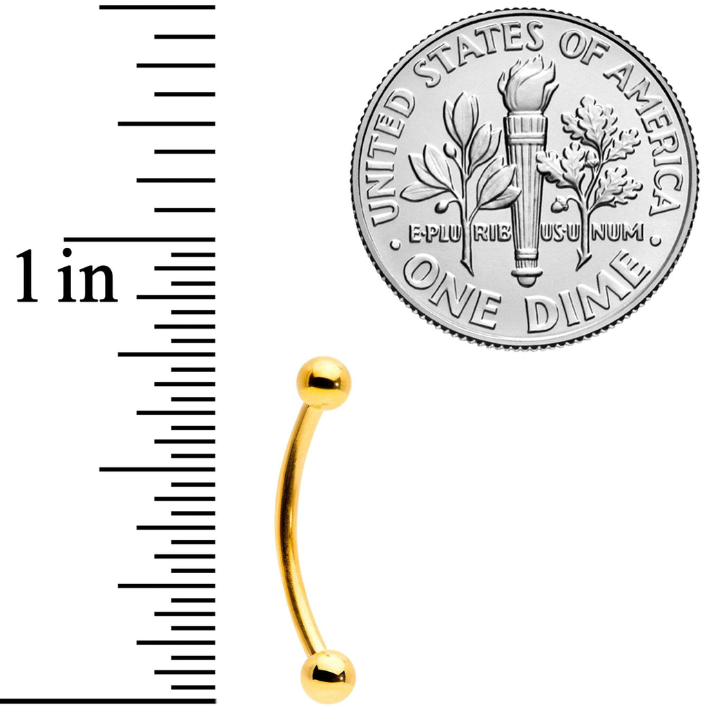 16G 9/16 Gold Tone Curved Barbell