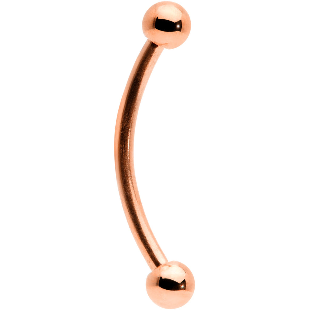 16G 9/16 Rose Gold Tone Curved Barbell