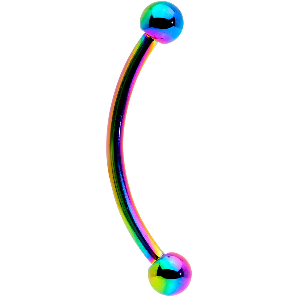 16G 9/16 Rainbow Curved Barbell