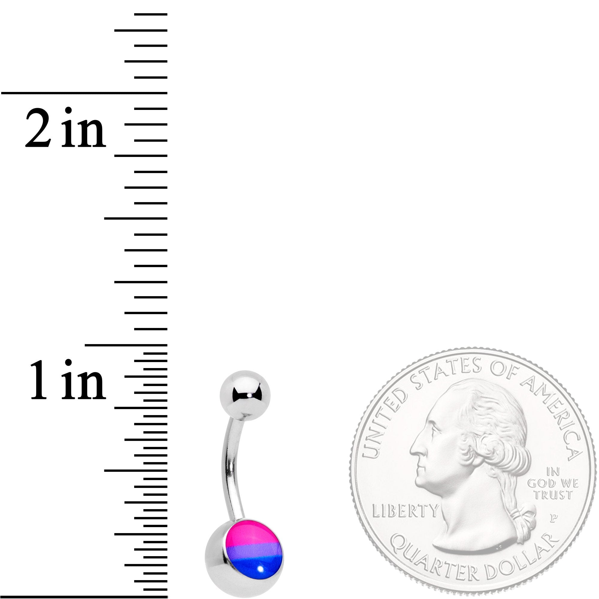 Pink Purple Blue Bisexual Pride Flag Belly Ring
