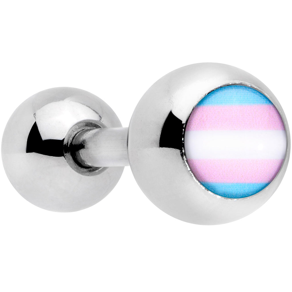 16G 1/4 Pink Blue Transgender Pride Flag Cartilage Tragus Earring