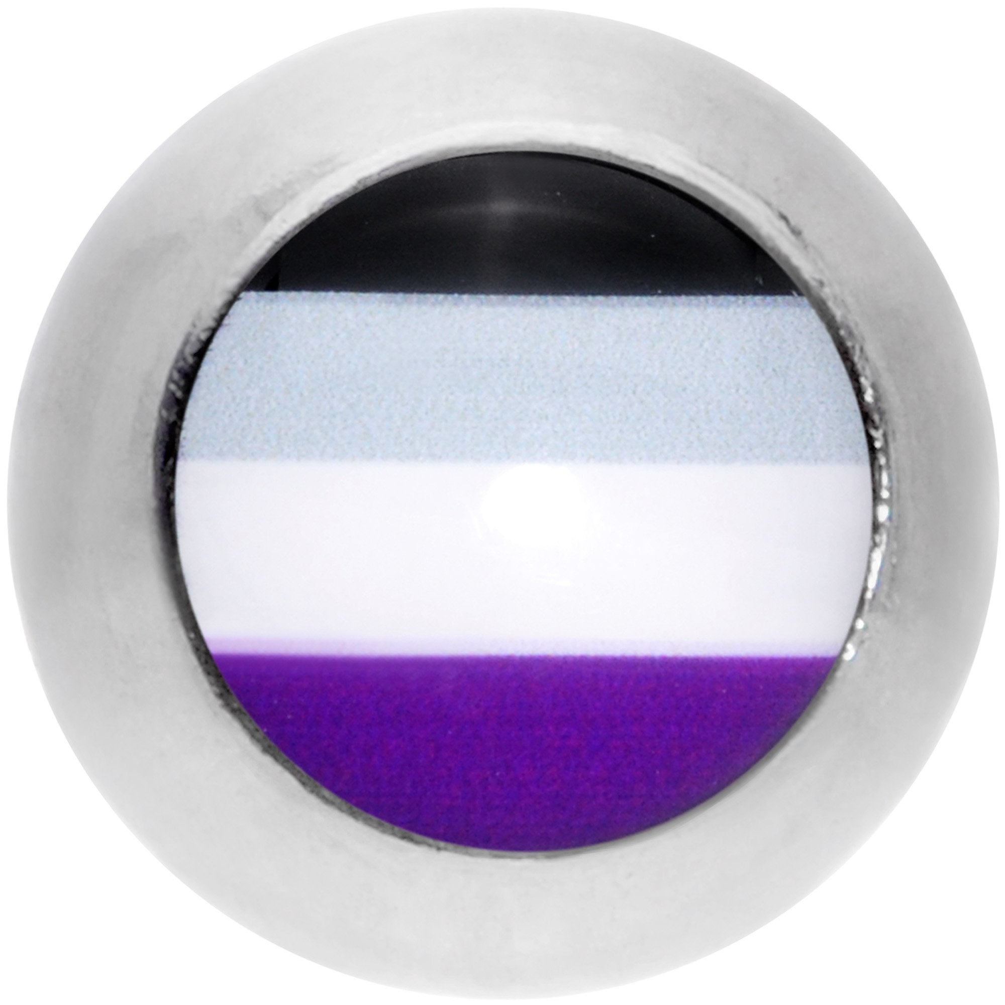 16G 1/4 Black Grey Purple Asexual Pride Flag Cartilage Tragus