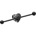 14G Black Angels Wing Industrial Barbell 38mm