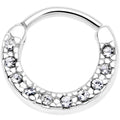 16G 5/16 Clear Gem Paved Cartilage Clicker