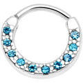16G 5/16 Aqua Gem Paved Cartilage Clicker