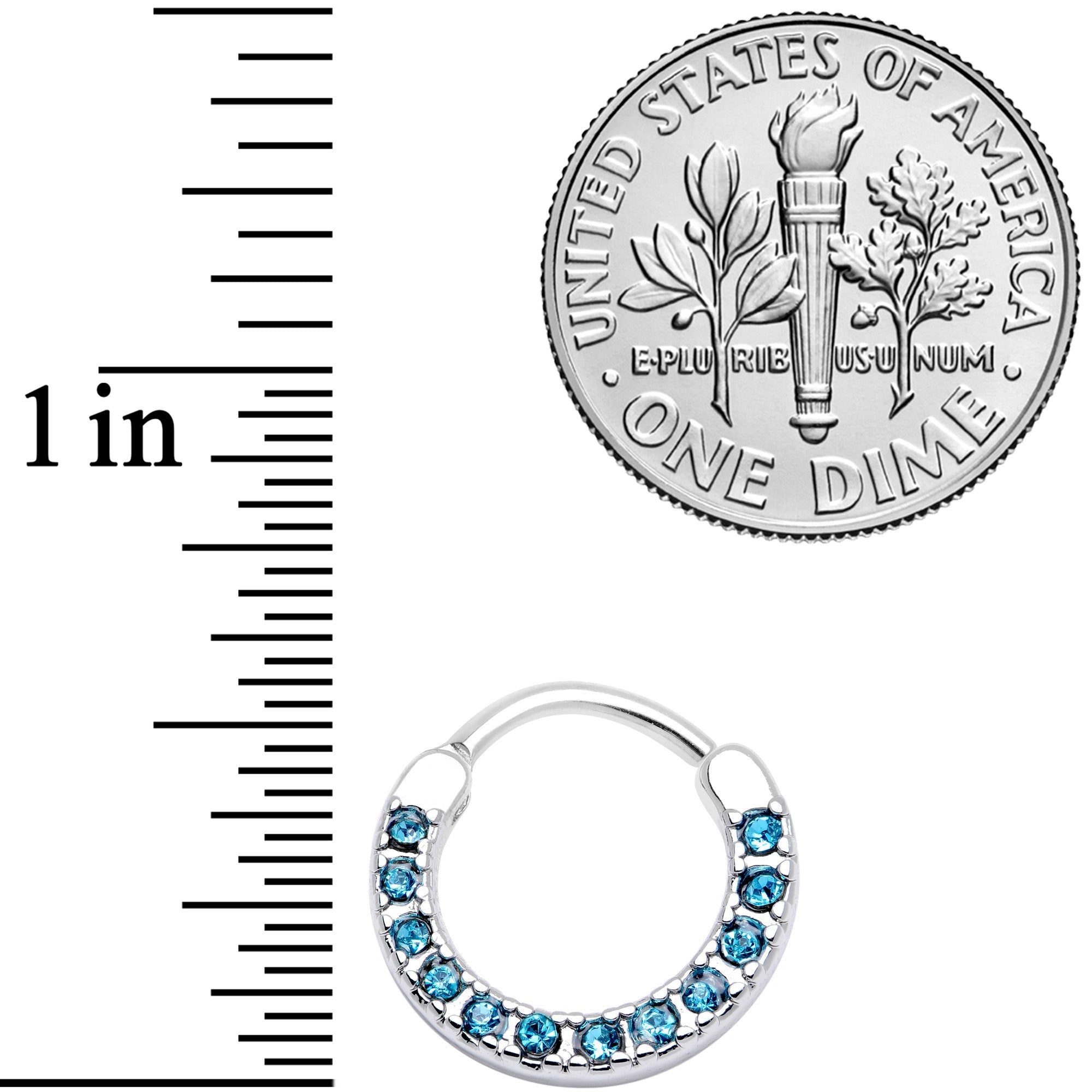 16G 3/8 Aqua Gem Paved Septum Clicker