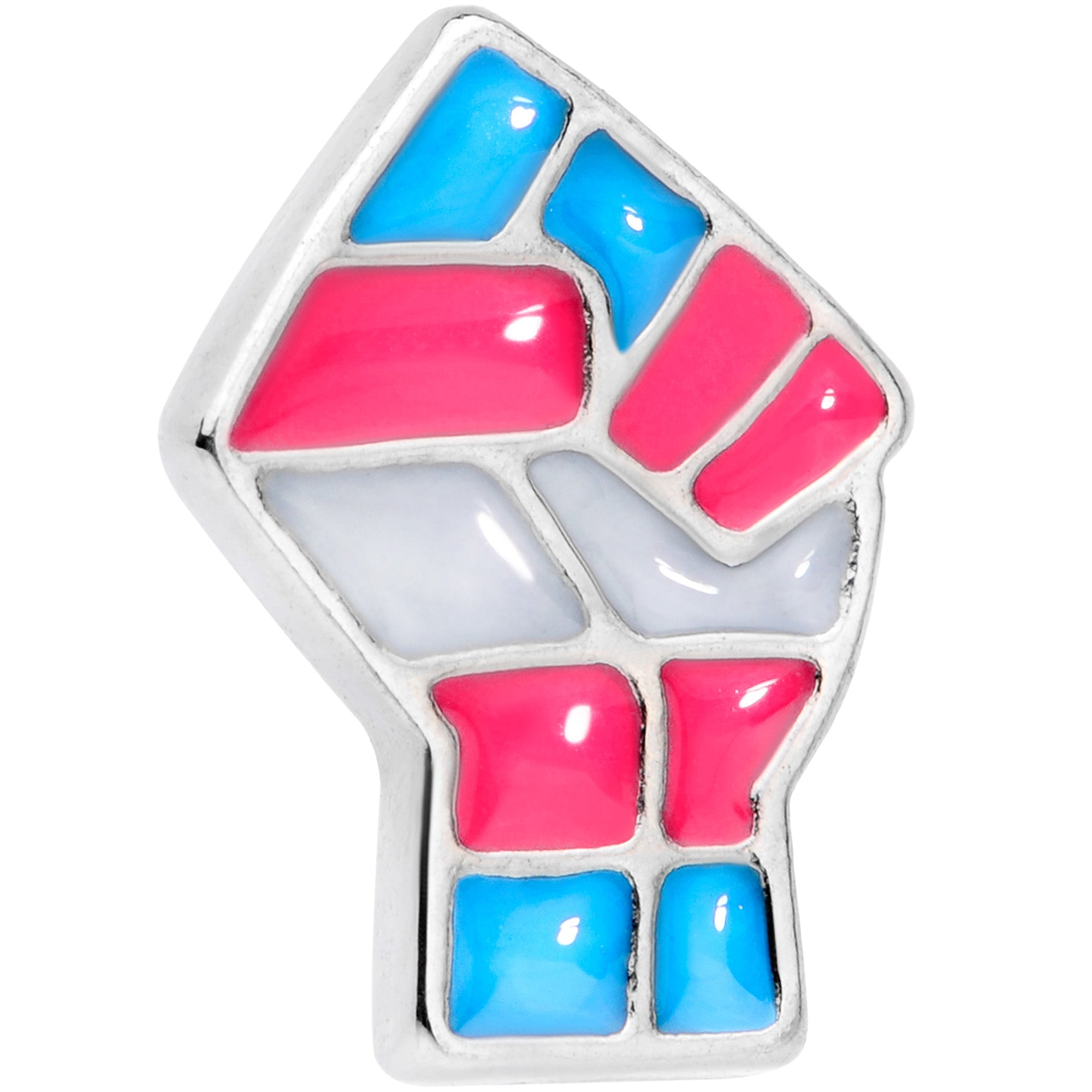 16G 1/4 Transgender Pride Fist Tragus Cartilage Earring