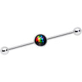 14G Black Rainbow Lips Industiral Barbell 38mm