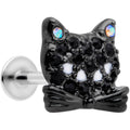 16G 5/16 Black Aurora Gem Crafty Kitty Cat Labret Monroe Tragus