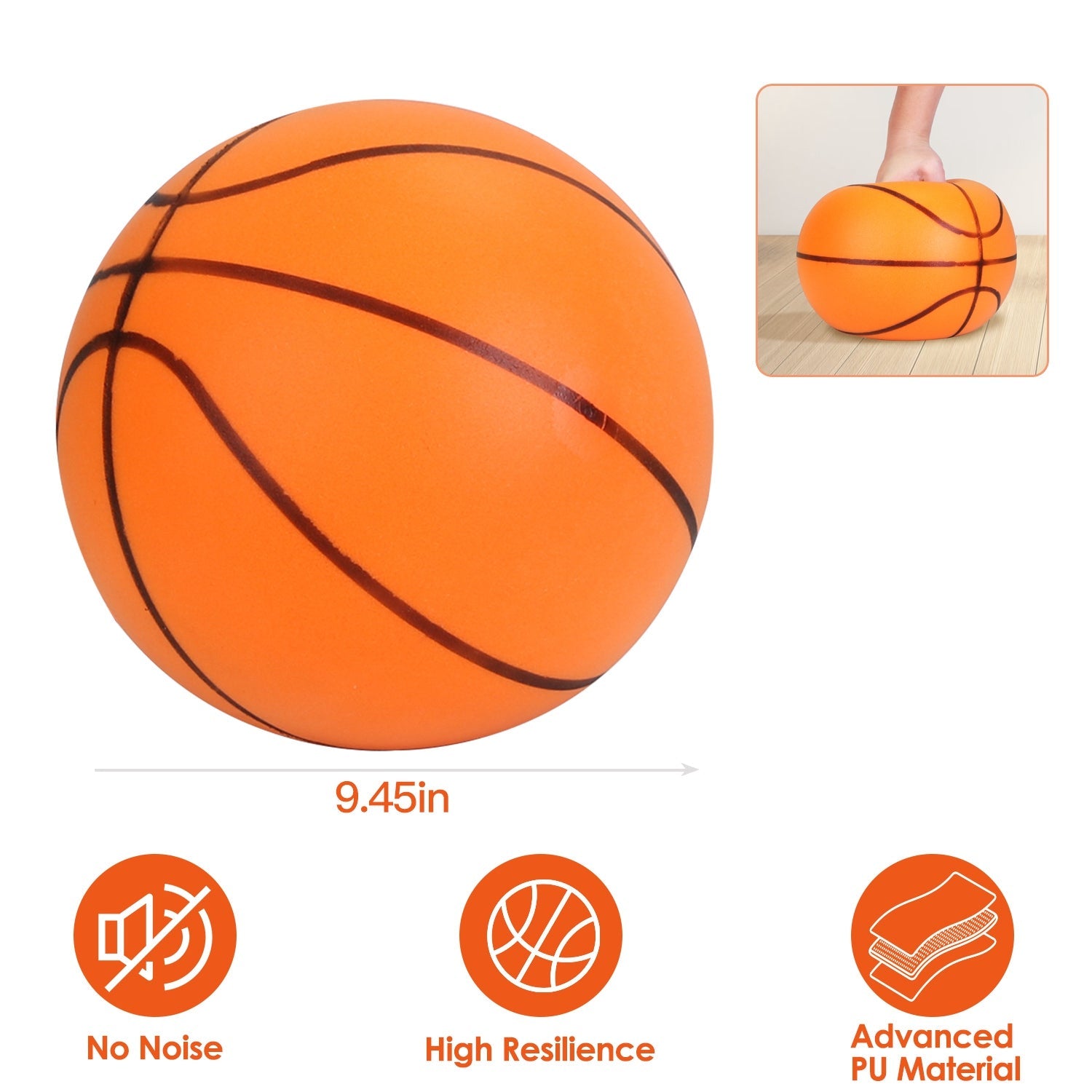 Silent Basketball Foam Bouncing Silent Basketball Uncoated High Density Foam Ball Indoor Low Noise Training Ball