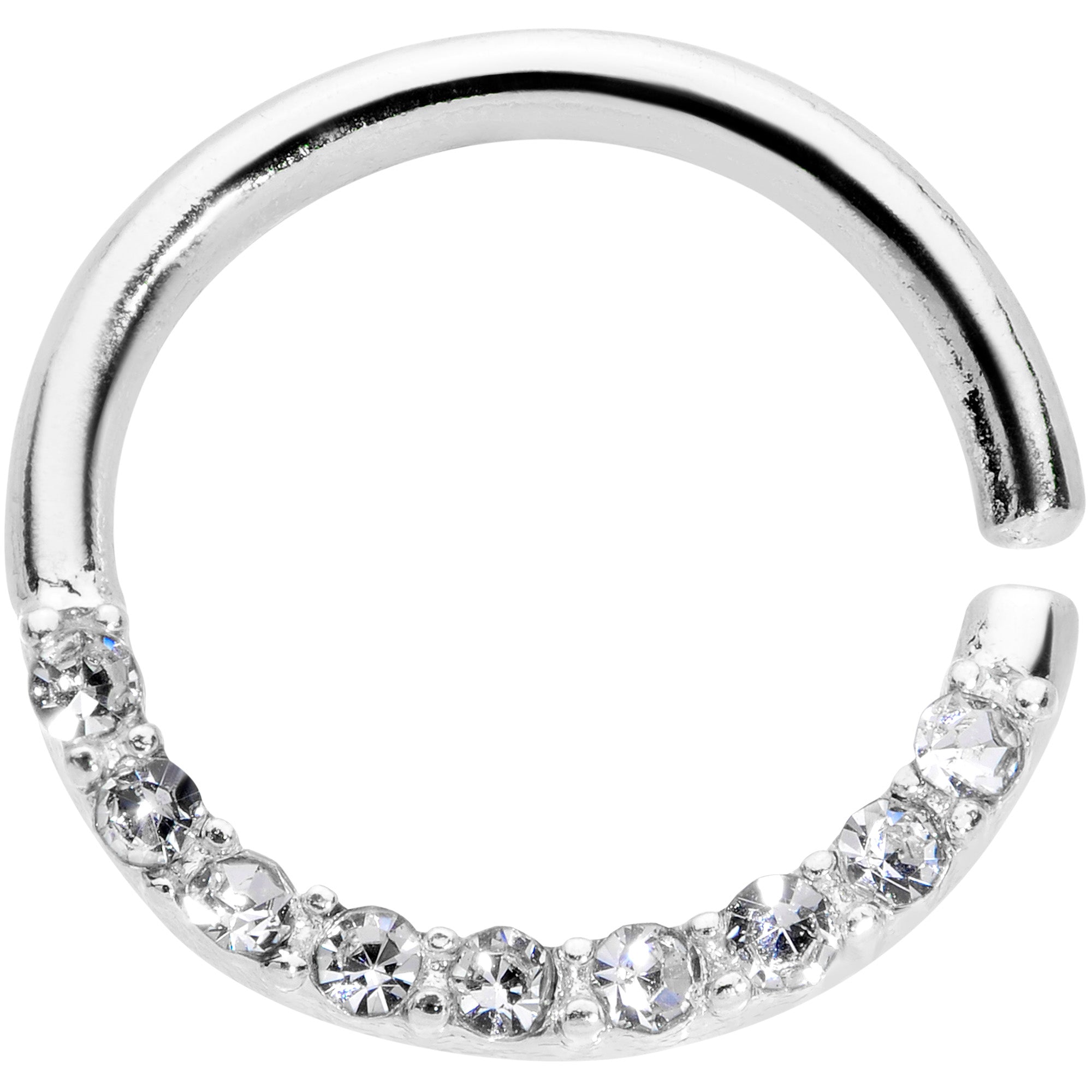16G 5/16 Clear Gem Simple Elegance Seamless Circular Ring