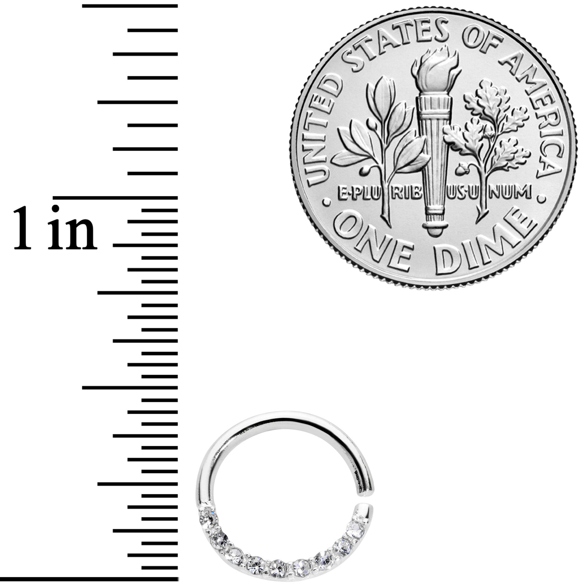 16G 5/16 Clear Gem Simple Elegance Seamless Circular Ring