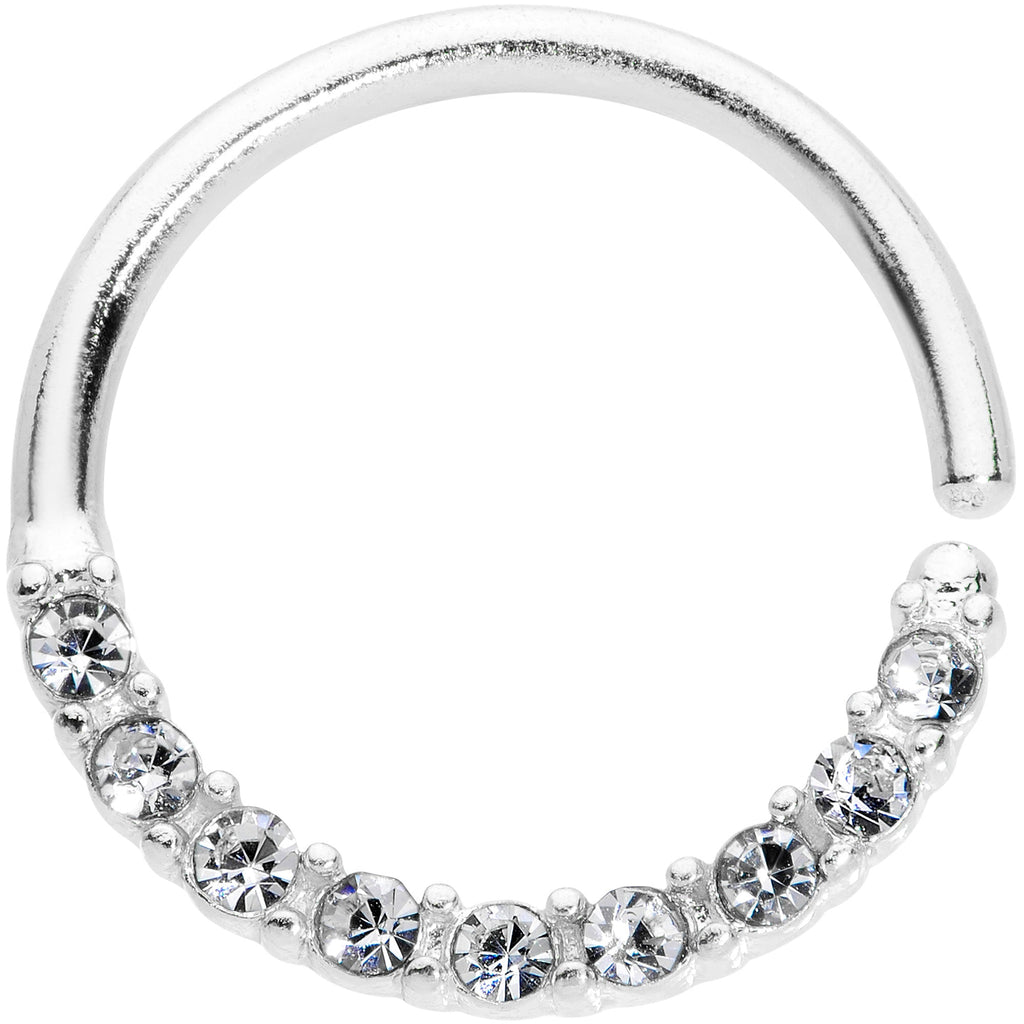 16G 3/8 Clear Gem Simple Elegance Seamless Circular Ring