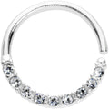16G 3/8 Clear Gem Simple Elegance Seamless Circular Ring