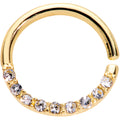 16G 5/16 Clear Gem Gold Tone Simple Elegance Seamless Circular Ring