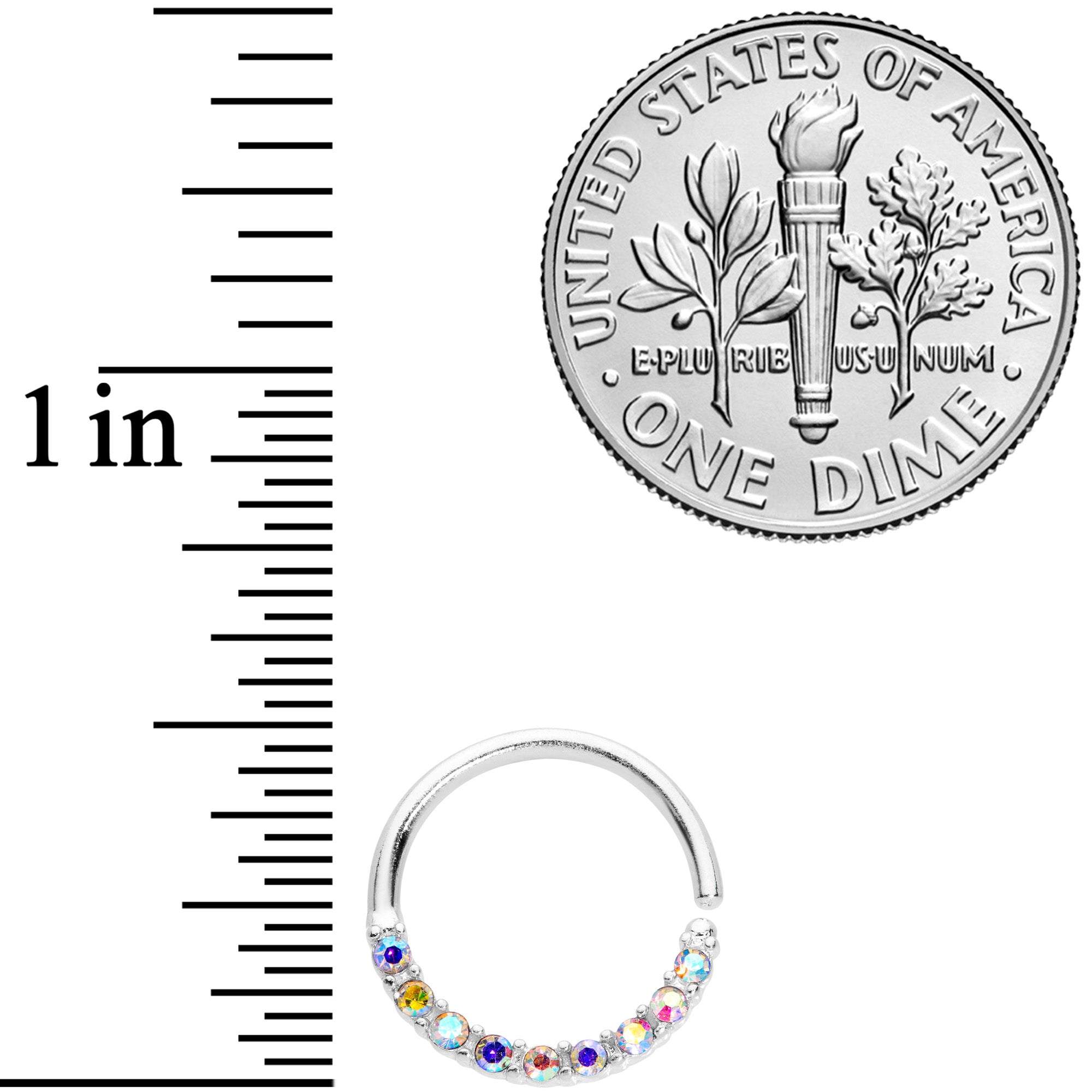 16G 3/8 Aurora Gem Simple Elegance Seamless Circular Ring