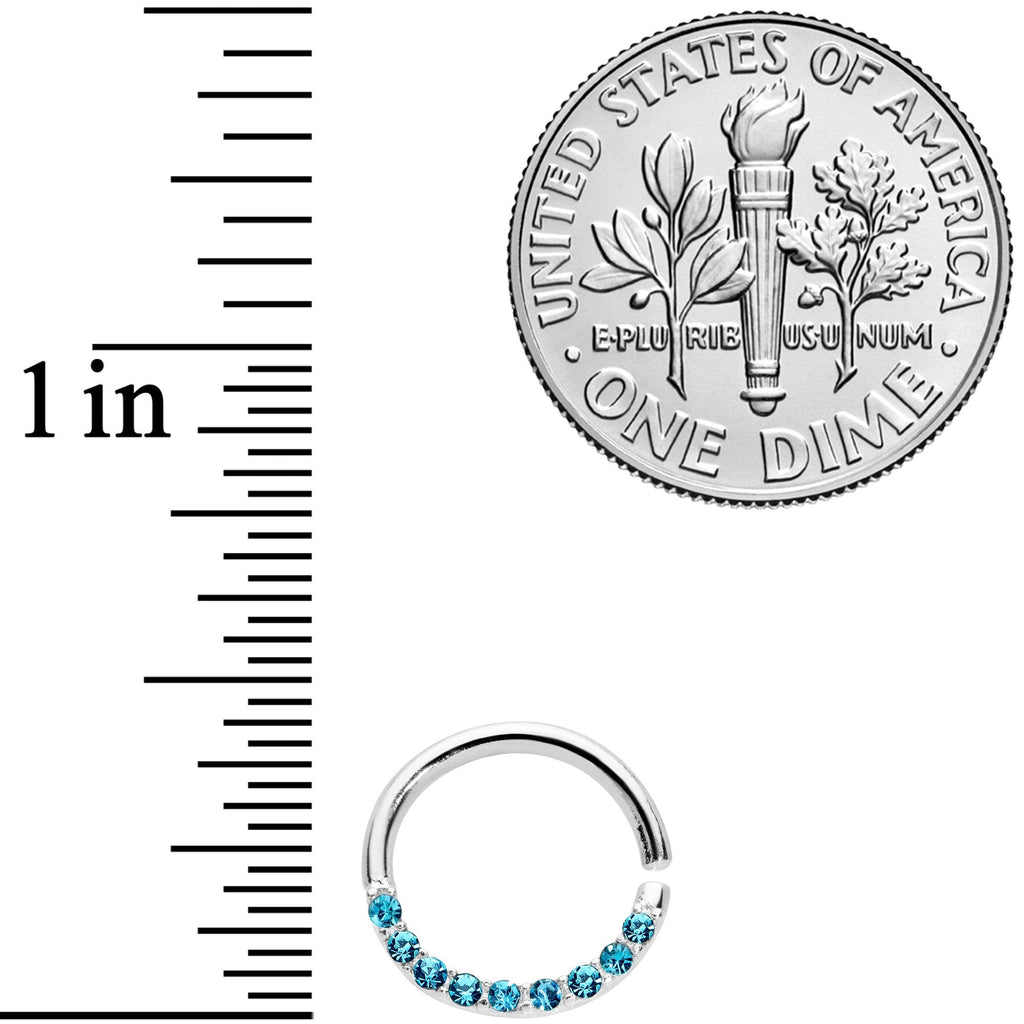 16G 5/16 Blue Gem Simple Elegance Seamless Circular Ring