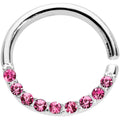16G 5/16 Pink Gem Simple Elegance Seamless Circular Ring