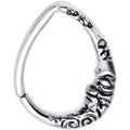 16G 1/2 Man in the Crescent Moon Teardrop Closure Ring
