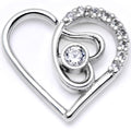 16G 1/4 Clear CZ Gem Double Heart Left Ear Closure Ring